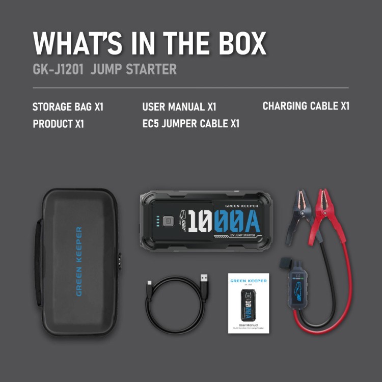 Booster GK-J1201 Portable Jump Starter 1000A-eu